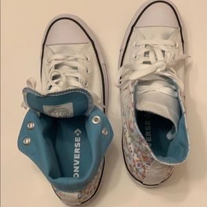 Multi-color hi-top Converse sneakers